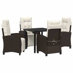 vidaXL Ensemble de salle à manger pour jardin 5 Pièces Marron polyrotin