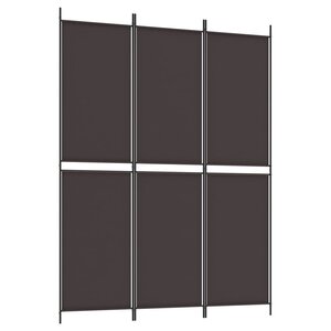 vidaXL Cloison de séparation 3 panneaux Marron 150x200 cm Tissu