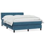 vidaXL Sommier à lattes de lit et matelas bleu foncé 140x220cm velours