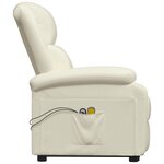 vidaXL Fauteuil de massage Crème Similicuir