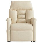 vidaXL Fauteuil inclinable de massage Crème Tissu