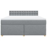 vidaXL Sommier à lattes de lit avec matelas Gris clair 180x200cm Tissu