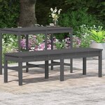 vidaXL Banc de jardin à 2 places gris 159 5x44x45cm bois massif de pin
