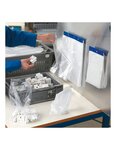 (1 lot  de 5000 sacs) sac plastique plat standard liassé à ouverture décalée 20 et 28 µ transparent