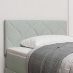 vidaXL Tête de lit Montage mural Géométrique Gris clair 100 cm Velours