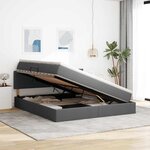 vidaXL Lit avec rangement et matelas Gris foncé 180 x 200 cm