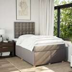 vidaXL Sommier à lattes de lit avec matelas taupe 120x190 cm tissu