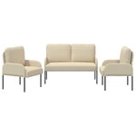 vidaXL Ensembles de canapés 3 Pièces Crème 115 x 56 x 80 cm Contreplaqué