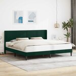vidaXL Cadre de lit avec tête de lit Vert foncé 180 x 200 cm Velours