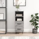 vidaXL Buffet Sonoma gris 34 5x34x90 cm Bois d'ingénierie