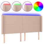 vidaXL Tête de lit à LED Cappuccino 163x16x118/128 cm Similicuir