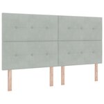vidaXL Tête de lit LED avec bandes LED Gris clair 180 cm Velours