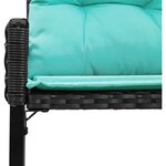 vidaXL Banc extérieur avec coussin Noir et turquoise 118 x 55 x 82 cm