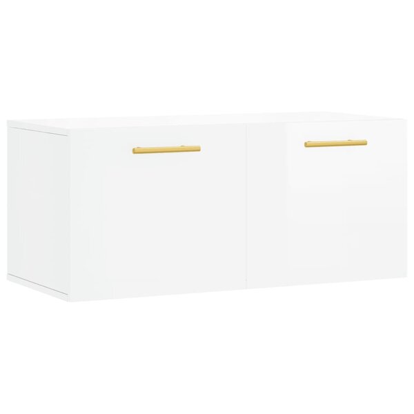 vidaXL Armoire murale blanc brillant 80x36 5x35 cm bois d'ingénierie