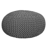 LABEL51 Pouf tricoté Coton L Gris foncé