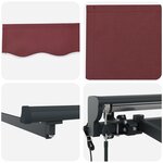 vidaXL Auvent Rétractable Rouge bordeaux 300x250 cm Polyester et métal