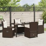 vidaXL Ensemble de salle à manger pour jardin 5 Pièces Marron polyrotin