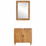 vidaXL Ensemble de mobilier de salle de bain avec étagère 2 Pièces Marron