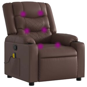 vidaXL Fauteuil de massage inclinable Marron Similicuir