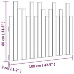 vidaXL Tête de lit murale Noir 108x3x80 cm Bois massif de pin
