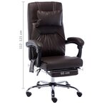 vidaXL Chaise de bureau de massage Marron Similicuir