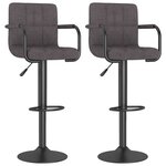 vidaXL Tabourets de bar lot de 2 taupe tissu