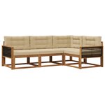 vidaXL Ensemble de canapés d'extérieur 4 Pièces Naturel et Beige