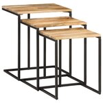 vidaXL Tables gigognes 3 Pièces bois massif d'acacia