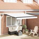 vidaXL Auvent Rétractable Blanc 300 x 250 cm tissu