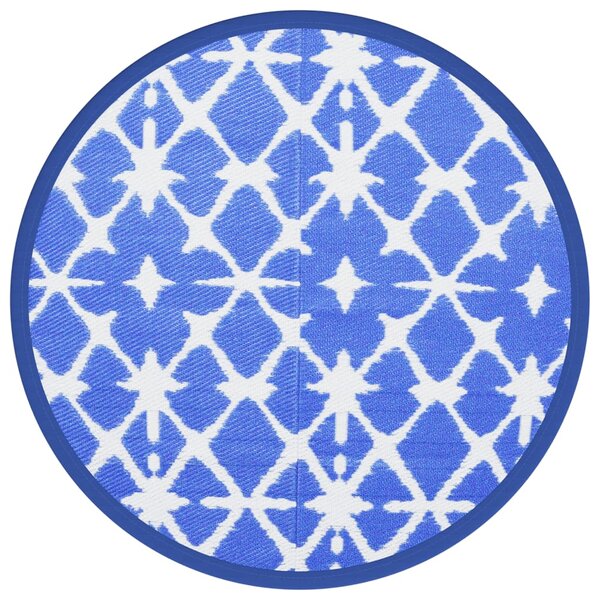 vidaXL Tapis d'extérieur ARAKIL bleu et blanc Ø160 cm PP