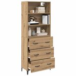 vidaXL Haut Armoire avec tiroir Chêne artisanal 69 5 x 34 x 180 cm