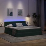 vidaXL Lit de rangement LED avec matelas Vert foncé 200 x 200 cm
