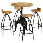 vidaXL Meuble de bar 5 Pièces Bois massif de manguier