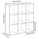 vidaXL Étagère séparatrice de pièce sonoma gris 102x29x103 5 cm