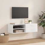 vidaXL Meuble TV Blanc brillant 100.5 x 39 x 30 cm Bois d'ingénierie
