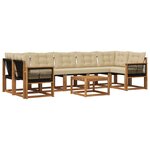 vidaXL Ensemble de canapés d'extérieur 8 pc Naturel et Beige