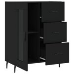 vidaXL Buffet noir 69 5x34x90 cm bois d'ingénierie