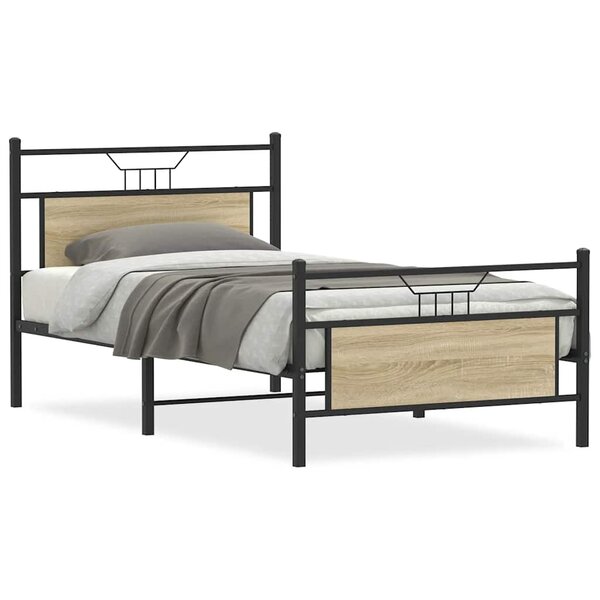 vidaXL Cadre de lit sans matelas chêne sonoma 100x190 cm