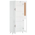vidaXL Buffet haut Blanc 69 5x34x180 cm Bois d'ingénierie