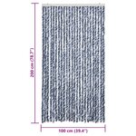 vidaXL Rideau anti-mouches bleu et blanc 100x200 cm chenille