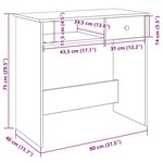 vidaXL Bureau chêne artisanal 80x40x75 cm bois d'ingénierie