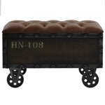Banc banquette de rangement 80 5 x 41 x 50 cm bois massif et similicuir marron 02_0021245