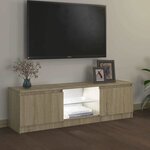 vidaXL Meuble TV avec lumières LED chêne sonoma 120x30x36 cm