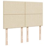 vidaXL Sommier à lattes de lit avec matelas Crème 140x200 cm Tissu