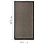 vidaXL Tapis à tissage plat d'extérieur 100x200 cm Marron foncé