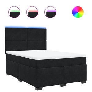 vidaXL Sommier à lattes de lit et matelas Noir 160x200 cm Velours