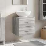 vidaXL Vanité de lavabo mural Sonoma gris 49 5 x 44 5 x 66 5 cm