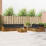 vidaXL Ensemble de canapés d'extérieur 8 Pièces Naturel et Anthracite