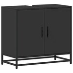 vidaXL Armoire de lavabo de salle de bain noir 65x33x60 cm