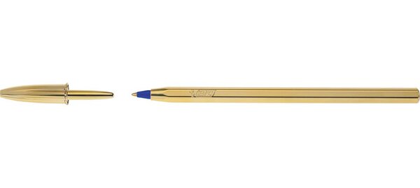 Stylo bille CRISTAL SHINE Pointe Moyenne 1 6 mm Bleu Corps Or BIC